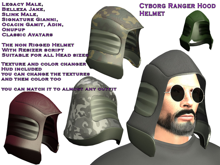 Cyborg Ranger Hood Helmet   (ADD)