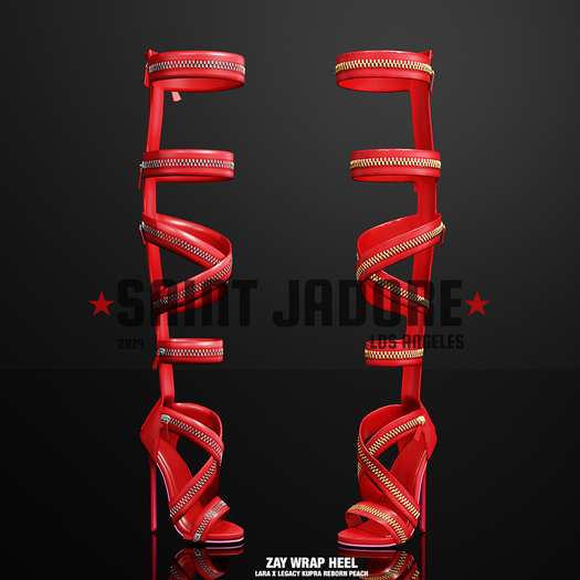 [SAINT JADORE] Zay Wrap Heels - Red