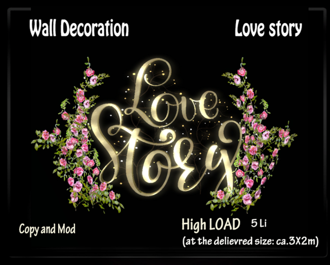 Wall Decoration: Love Story 3D golden words