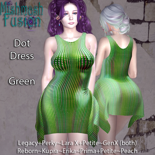 ~*MF*~ Dot Dress - Green (Add or Rez)