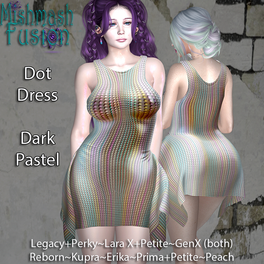 ~*MF*~ Dot Dress - Dark Pastels (Add or Rez)