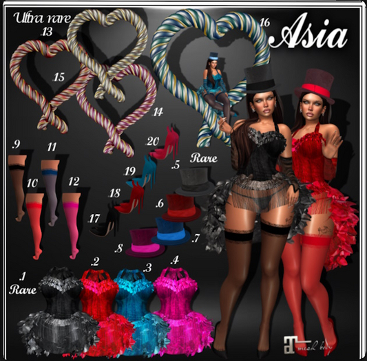 01*ASIA* MOULIN ROUGE Corset Model Maitreya black Rare