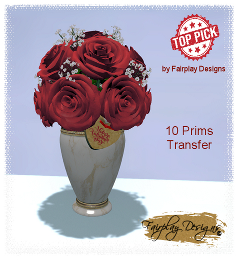 ~Exquisite Red Valentine Roses in Full Bloom~Transfer