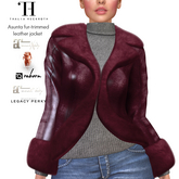 Thalia Heckroth - Asunta fur-trimmed leather jacket WINE