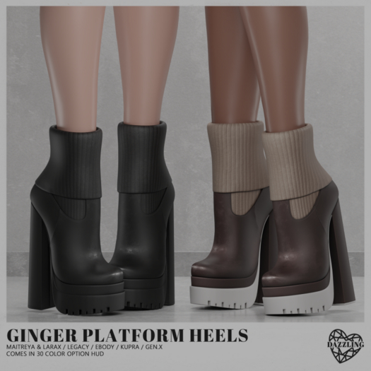 [Dazzling] Ginger platform heels [FATPACK]