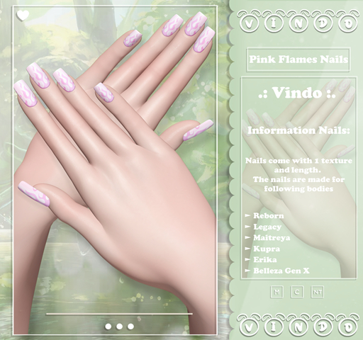 .: Vindo :. Pink Flames Nails