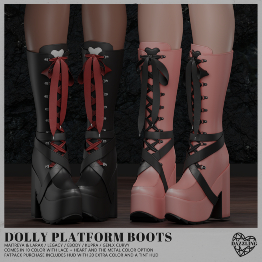 [Dazzling] Dolly platform boots [FATPACK]