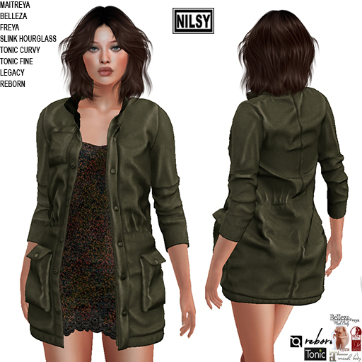 GABARDINE JACKET&PRINTED DRESS
