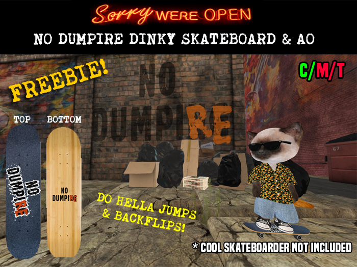 FREE! NO DUMPIRE DINKY SKATEBOARD & AO