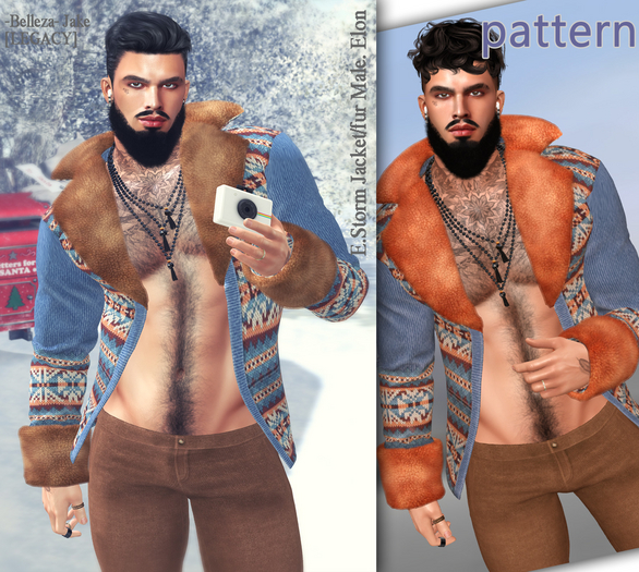 E.Storm Jacket/fur Male. Elon pattern