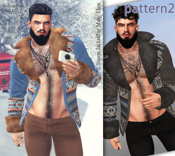 E.Storm Jacket/fur Male. Elon pattern2