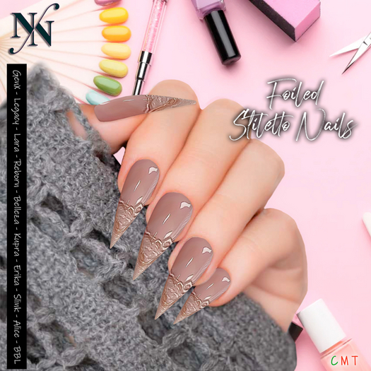 ::NN:: Foiled Stiletto Nails 