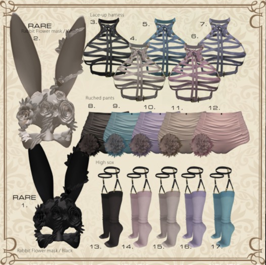 2.::GB:: Rabbit Flower mask / White  [RARE]