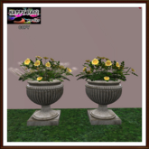 Valentines - 2 Urns with Yellow Roses
