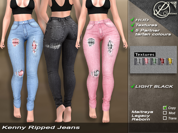 Kenny Ripped Jeans LIGHT BLACK