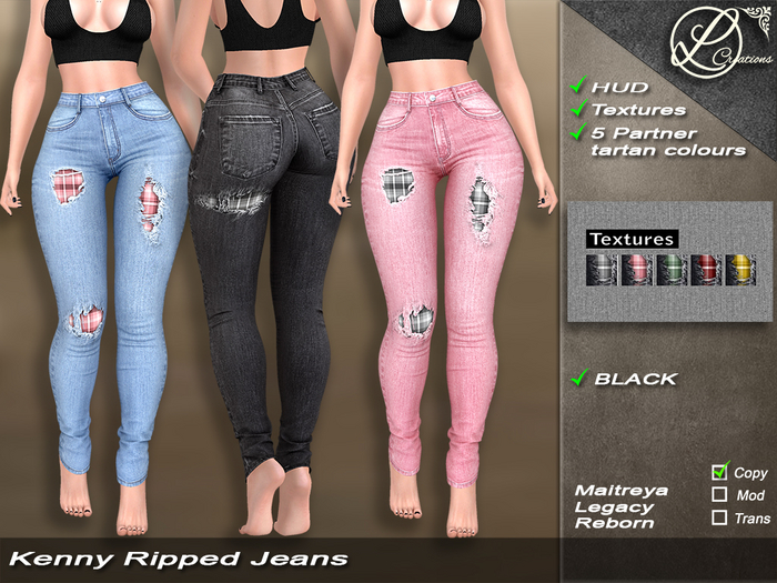 Kenny Ripped Jeans BLACK