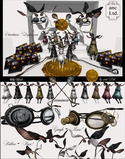 {anc} "lapin.wear / goggle.silver  /RARE .box