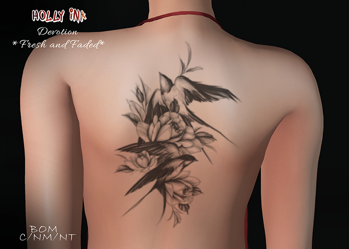 Holly Ink - Devotion - BOM back tattoo