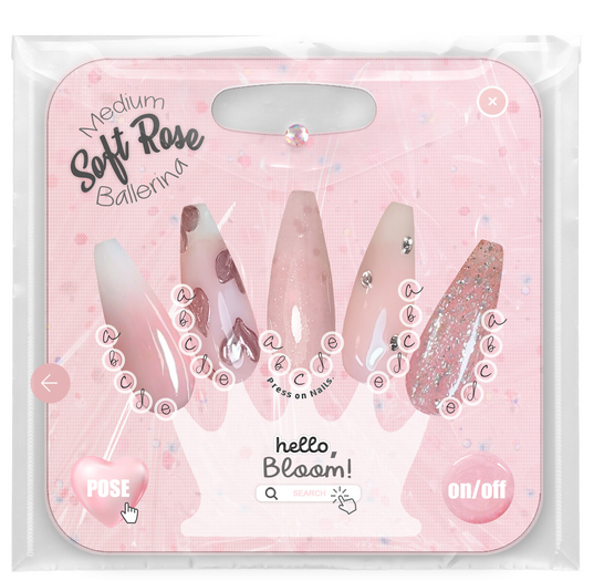 BLOOM - SOFT ROSE NAILS [BALLERINA MEDIUM] eBODY
