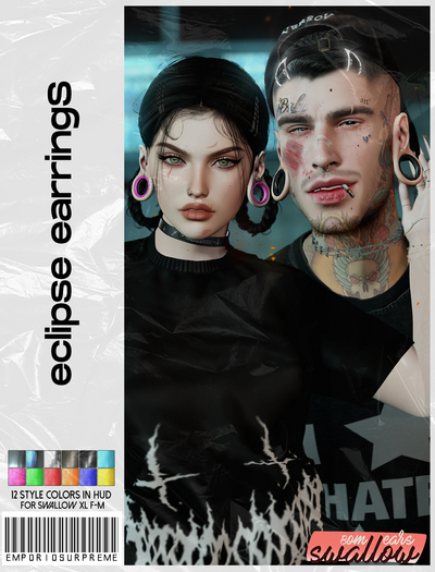 [ES] Earrings Eclipse . for Swallow Gauged XL