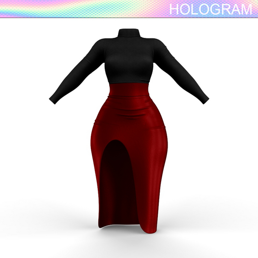 Black Red Shape Fit Dress