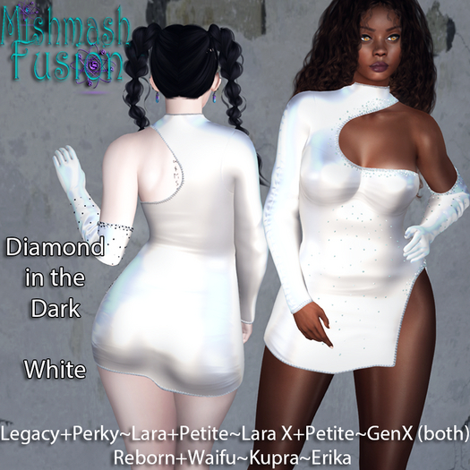 ~*MF*~ Diamond in the Dark Dress - White (Add or Rez)