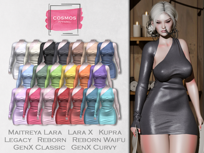 [COSMOS] Giulia Bodycon Dress Shimmer / 20 Colors Fatpack
