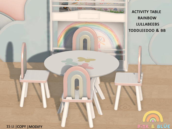 {Pink&Blue}Activity Table Rainbow lullabeebs /Toddleedoo & BB