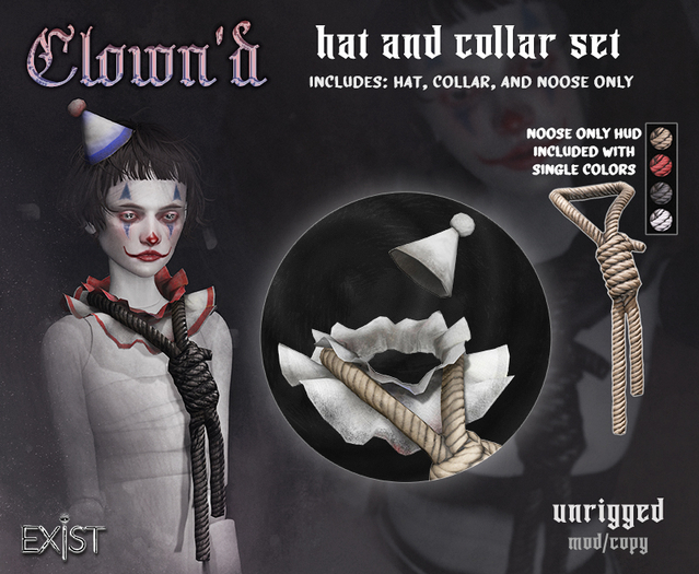 *exist* clown'd collar + hat // white