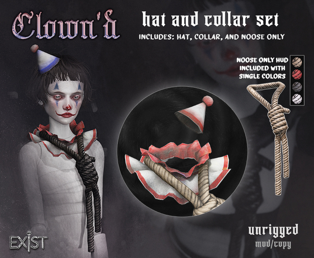 *exist* clown'd collar + hat // red