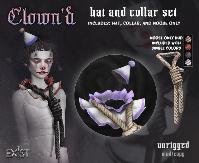 *exist* clown'd collar + hat // purple