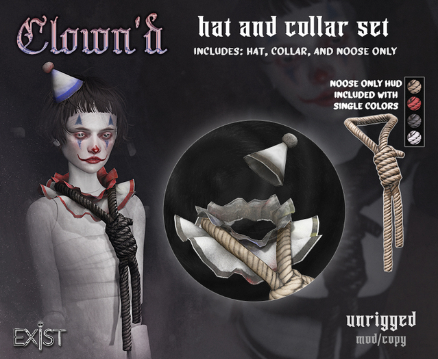 *exist* clown'd collar + hat // black