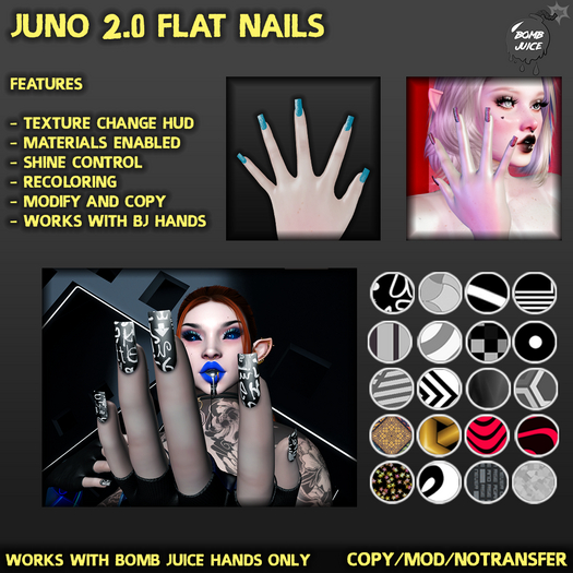 Bomb Juice - BJ Hands Nails - Flat Style
