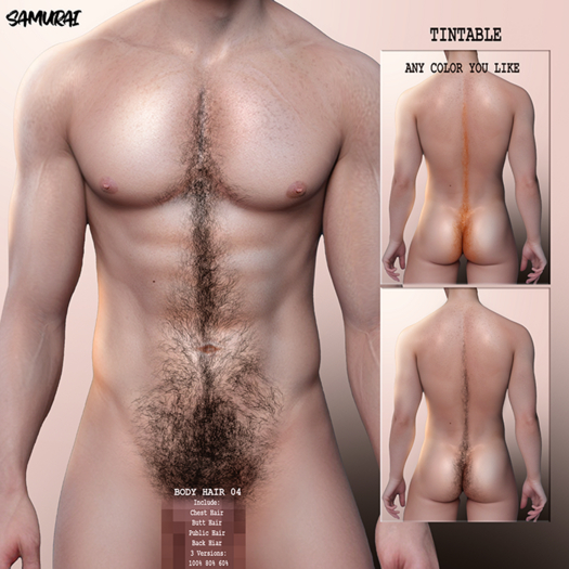 SAMURAI Bake On Mesh Body Hair 04 Butt Hair BOM Tintable