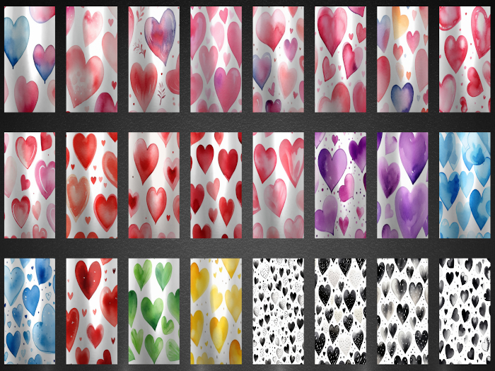 Hearts In Color Nail Texture Hud ONLY "BOXED"