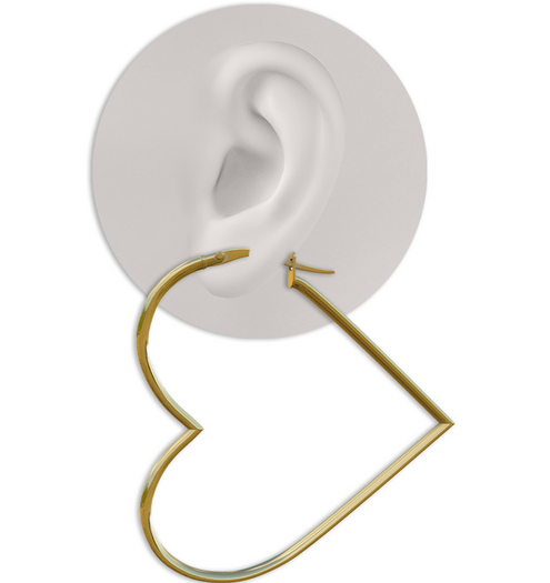 FOI - HEART EARRINGS GOLD