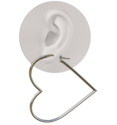 FOI - HEART EARRINGS SILVER