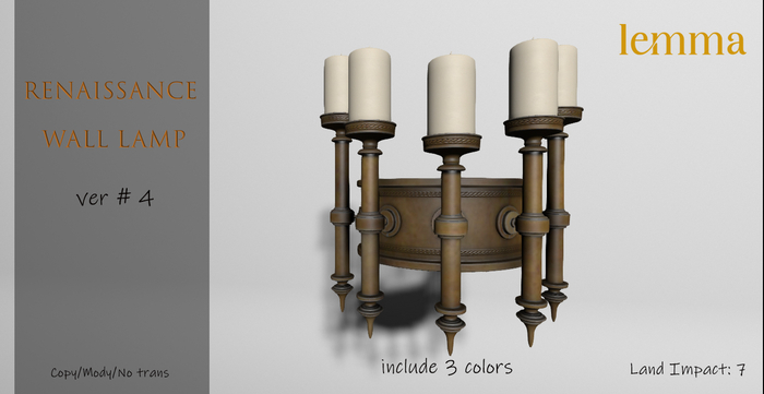 Lemma Renaissance wall lamp ver#4