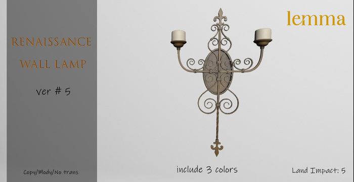 Lemma Renaissance wall lamp ver#5