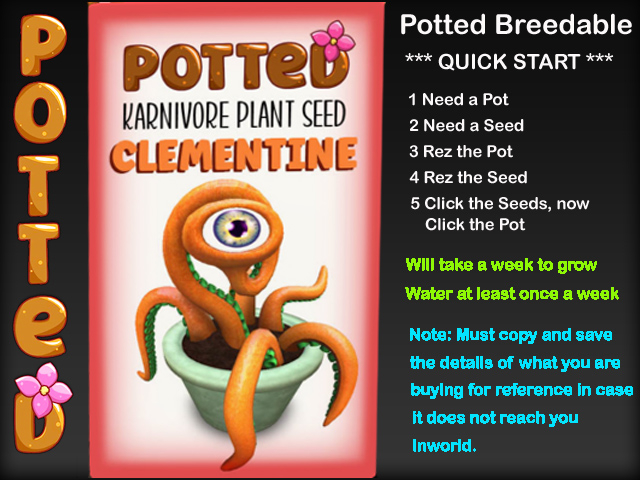 Potted: Karnivore Plant Seed: Clementine