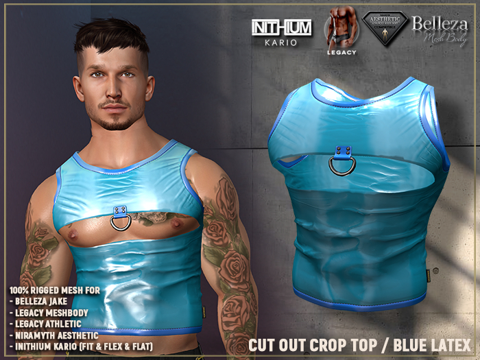 [SEVENELEVEN] Cut Out Crop Top - Blue