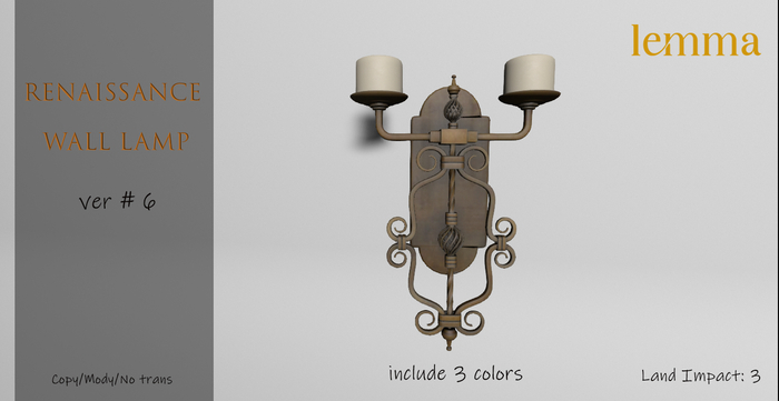 Lemma Renaissance wall lamp ver#6