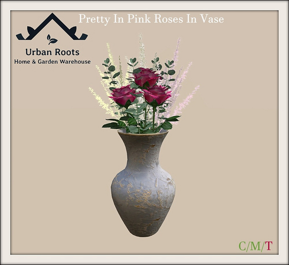 UR Pretty In Pink Roses In Vase 