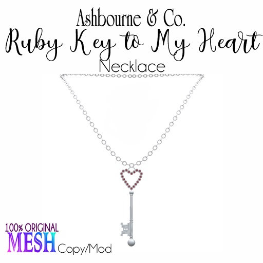 Ashbourne & Co. Key to My Heart Ruby Necklace