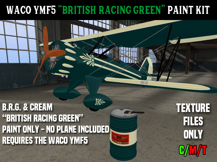 WACO YMF5 Britsh Racing Green PAINT