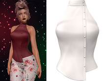 Janissa Button Up Shirt 2.0 [White] - Maitreya Lara + LaraX • Petite + PetiteX • Legacy • Reborn • GenX
