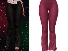 Janissa Flare Pants 2.0 [Cherry Red Wine] - Maitreya Lara + LaraX • Legacy • Reborn • GenX