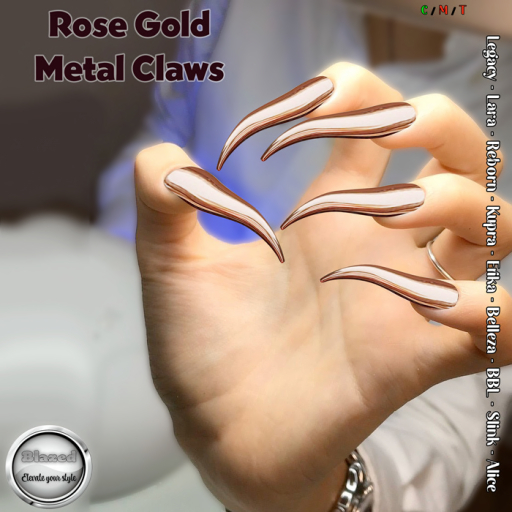 [blazed] Rose Gold Claw Nails