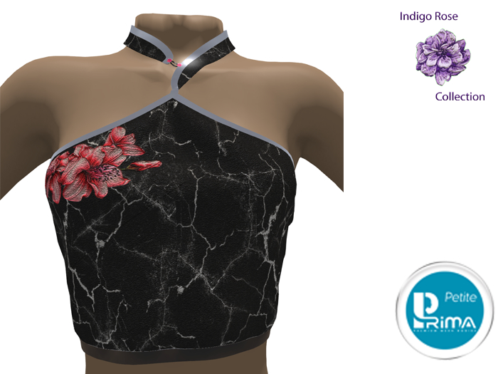 Halter-Fancy-Neck-Midnight Rose