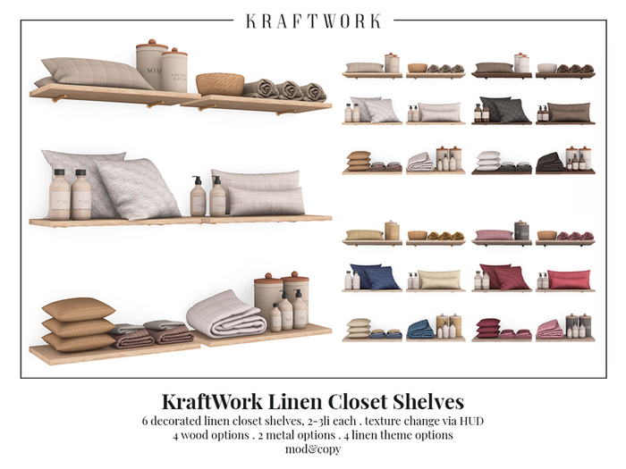 KraftWork Linen Closet Shelves (Add Me)
